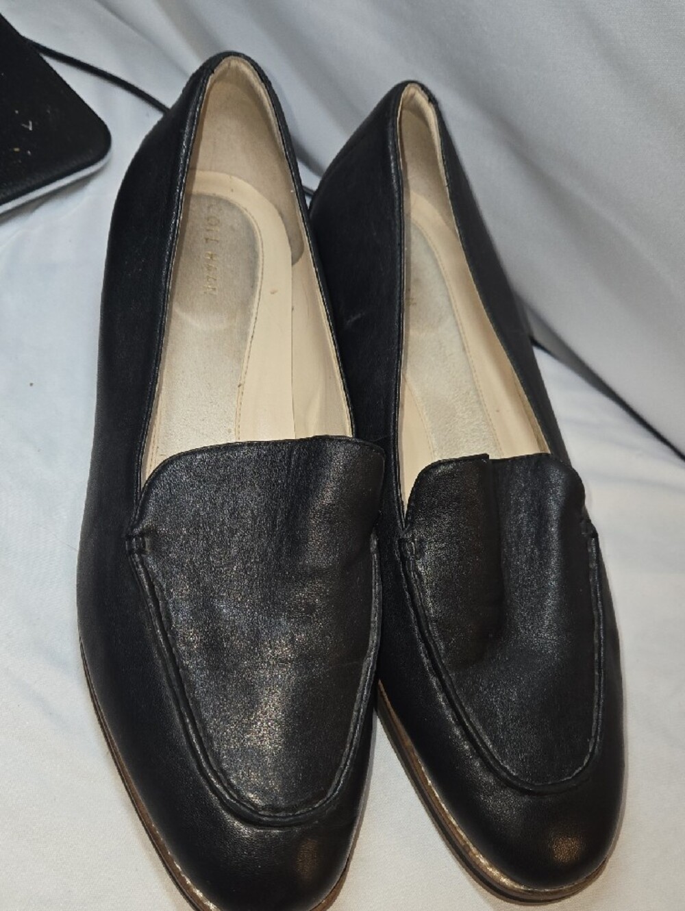 Cole Haan Black Leather Women’s Slip-On Loafers - Picture 2 of 8